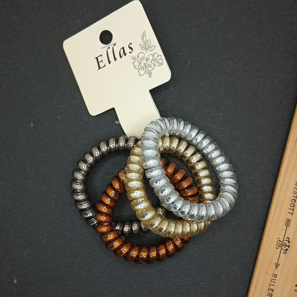 METALLIC color Spiral coil hair tie bundle